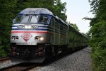 Outbound commuter approaches the station